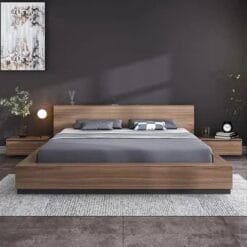 Giường Gỗ Công Nghiệp Màu Vân Gỗ Hiện Đại - Xưởng Gỗ TTP - GVG001