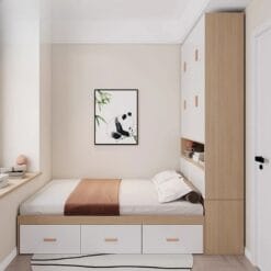 Giường Gỗ Công Nghiệp Kèm Tủ Áo Tích Hợp - Xưởng Gỗ TTP - COMBO02