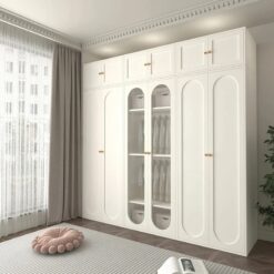 Tủ Áo Cửa Mở Kết Hợp Cánh Kính - Xưởng Gỗ TTP TC0507