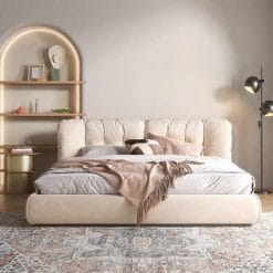 Giường Bọc Vải Cloud Đầu Gối Đệm Nhiều Múi - GBV001