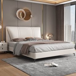 GIƯỜNG BỌC DA CAO CẤP ĐẦU VUÔNG 3 Ô - GBD001